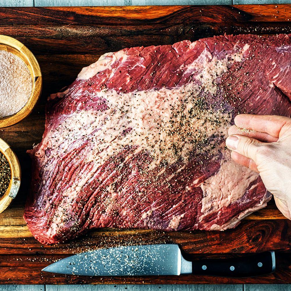 Trimming brisket · before the rub