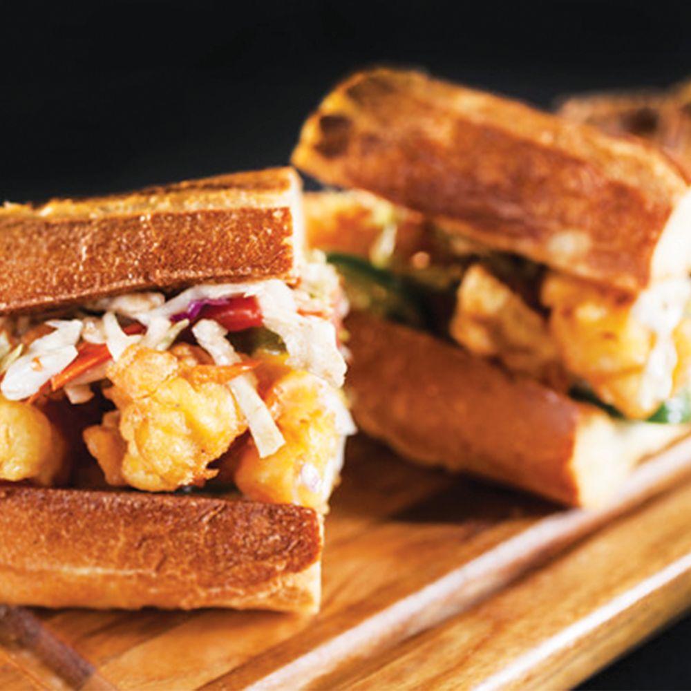 Crispy shrimp po’ boy